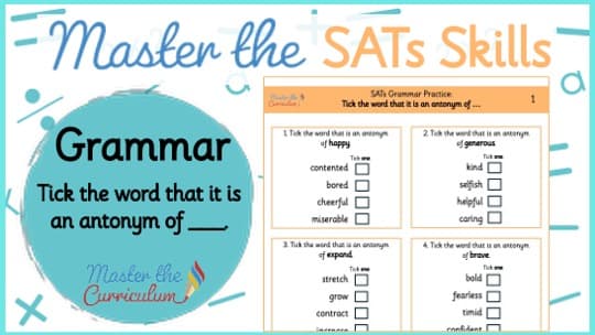 Cover of SATs Grammar – Tick Antonyms