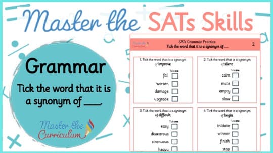 Cover of SATs Grammar – Tick Synonyms