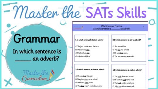 Cover of SATs Grammar – Adverbs – In Which Sentence
