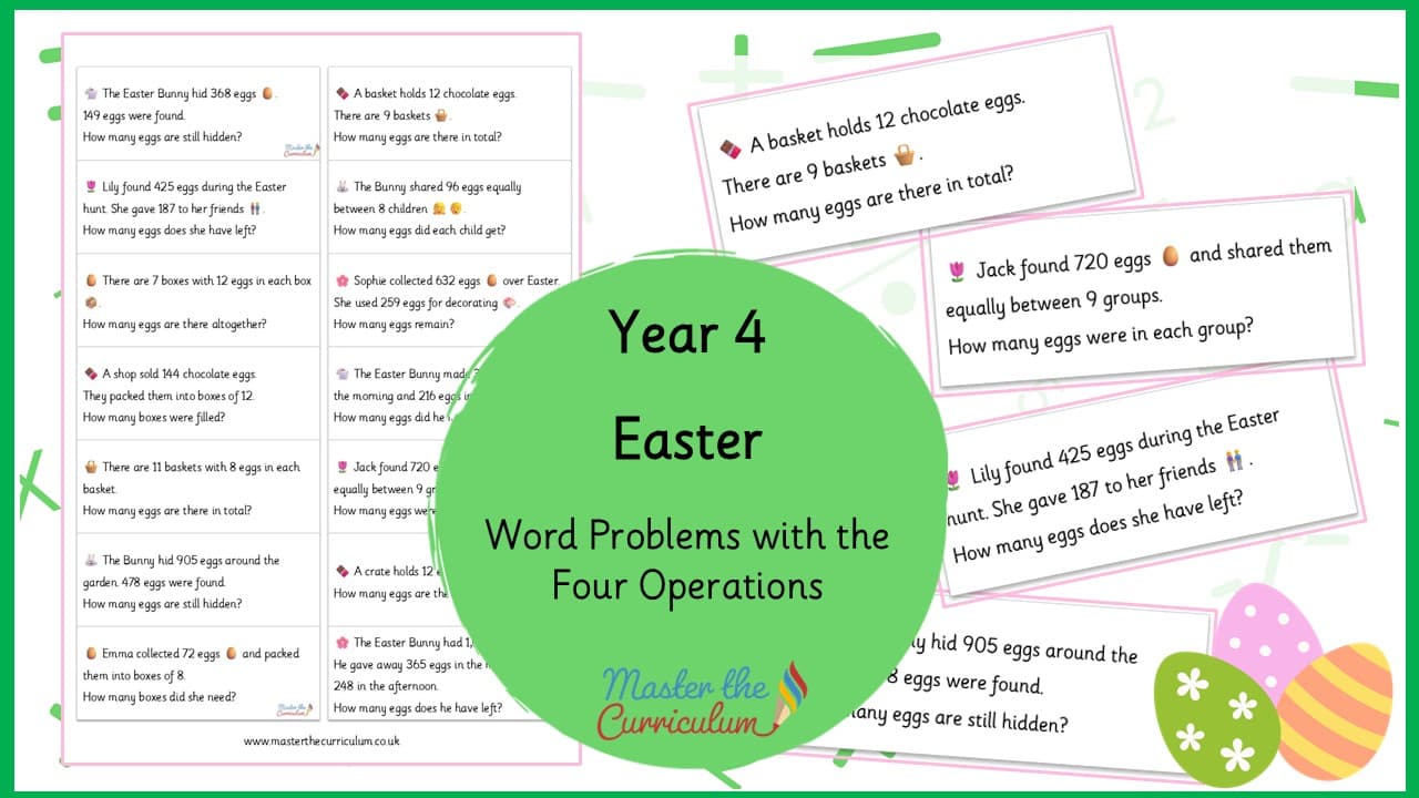 Cover of Easter Word Problems with the Four Operations
