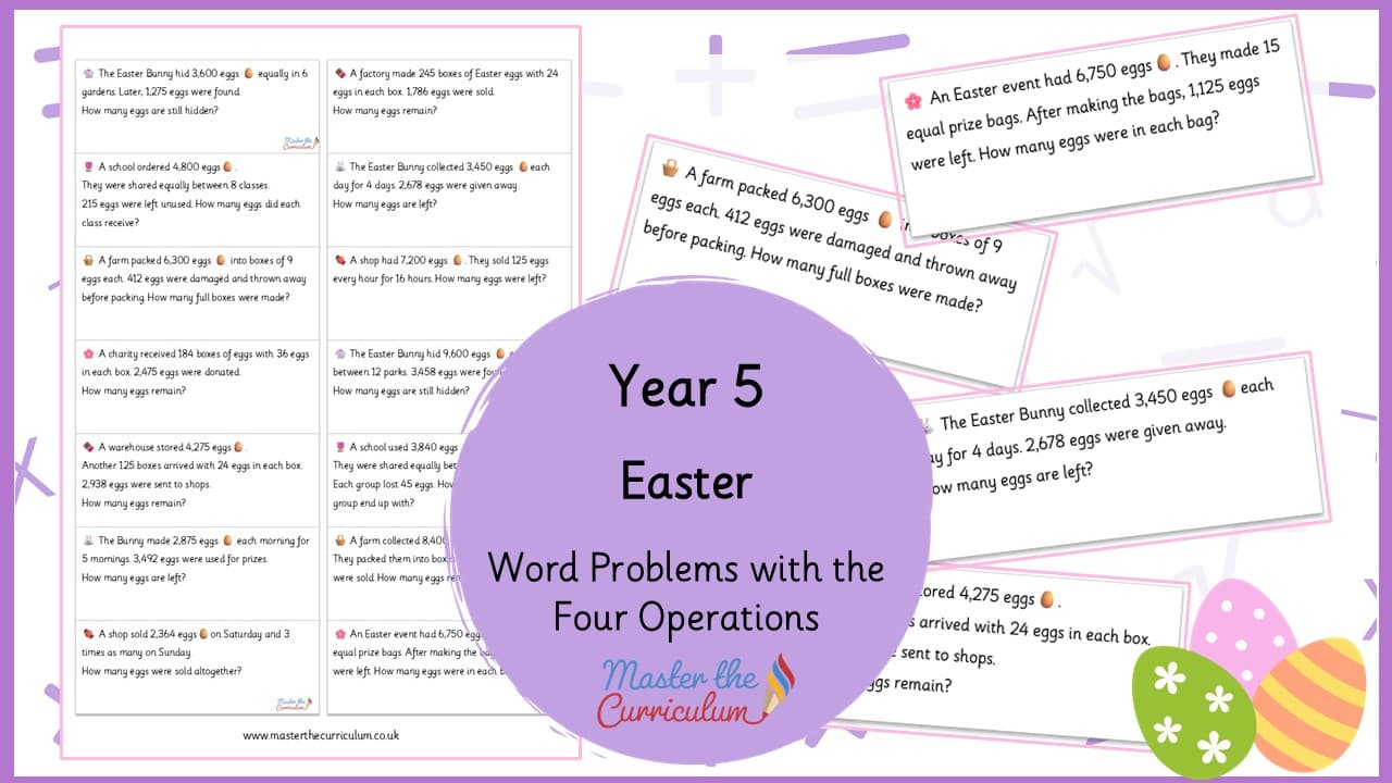 Cover of Easter Word Problems with the Four Operations