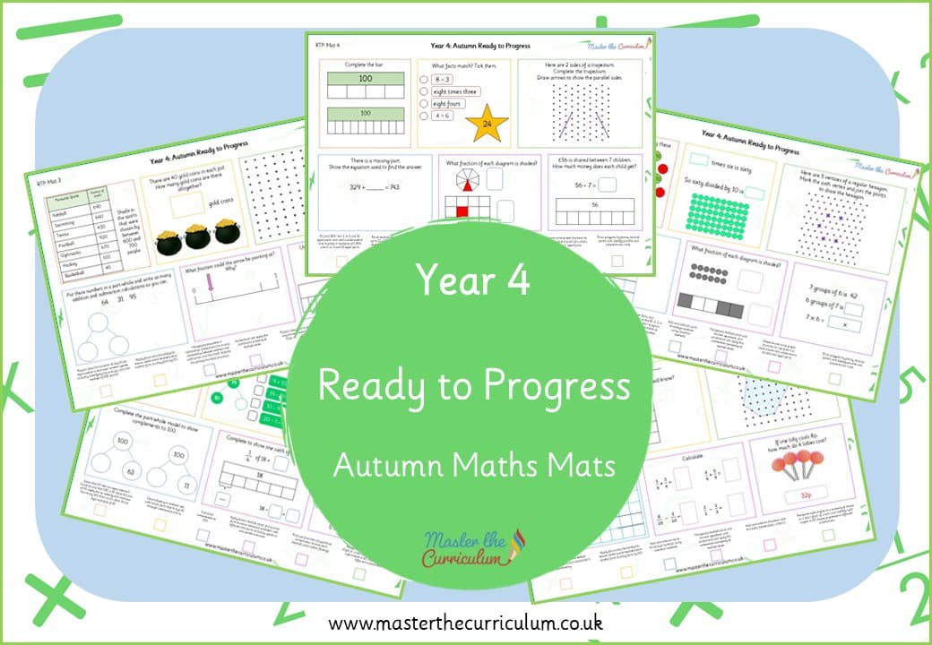 Cover of Year 4 Autumn Ready to Progress Maths Mats