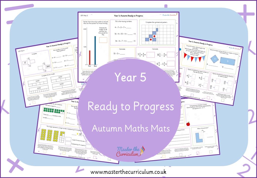 Cover of Year 5 Autumn Ready to Progress Maths Mats
