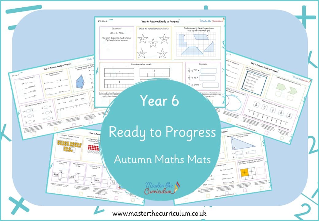 Cover of Year 6 Autumn Ready to Progress Maths Mats