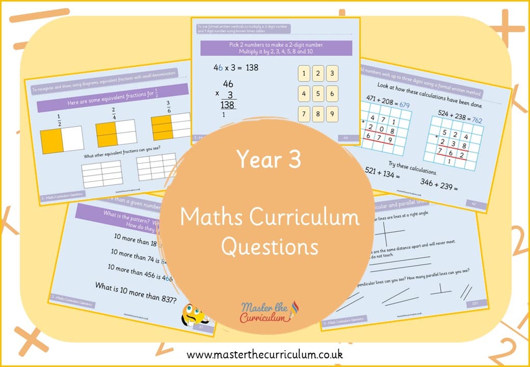 Cover of Year 3 Maths Curriculum Questions