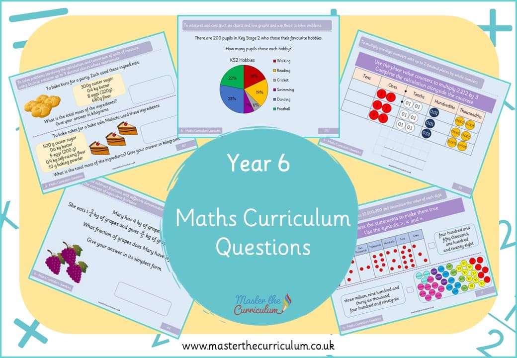 Cover of Year 6 Maths Curriculum Questions