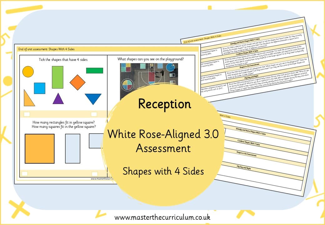 Cover of White Rose-Aligned 3.0 Assessment – Shapes with Four Sides