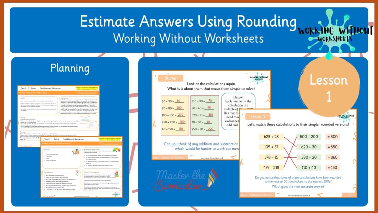 Cover of L1 Estimate Answers to Calculations Using Rounding to the Nearest 10 or 100