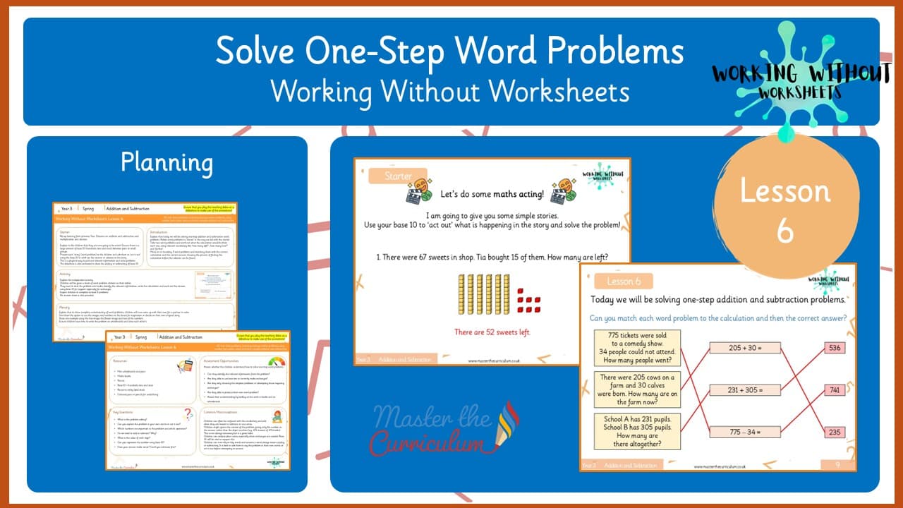 Cover of L6 Solve One-Step Addition and Subtraction Word Problems