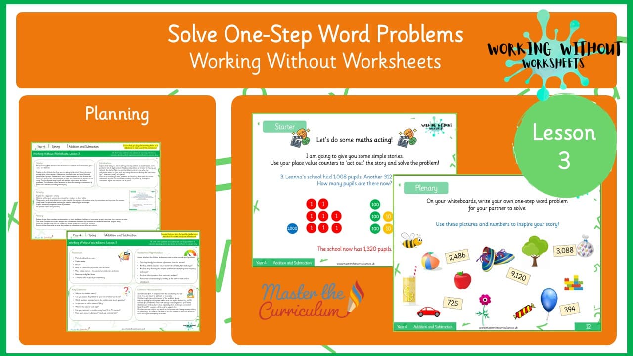 Cover of L3 Solve One-Step Addition and Subtraction Word Problems