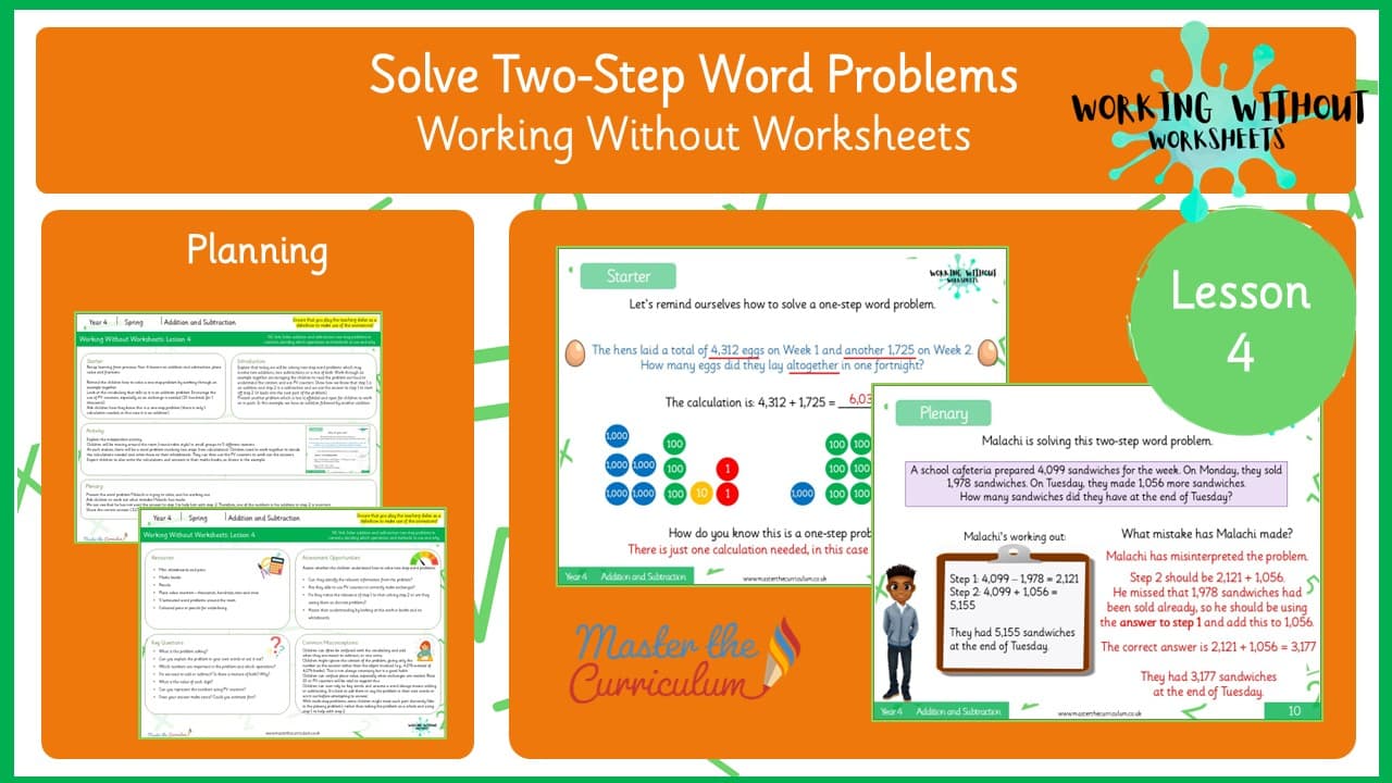 Cover of L4 Solve Two-Step Addition and Subtraction Word Problems