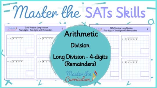 Cover of SATs Arithmetic – Long Division (4-digits remainders)