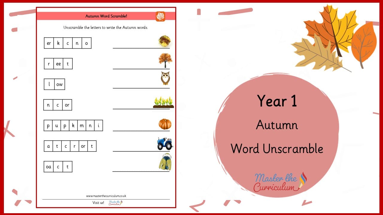 Cover of Autumn Word Unscramble