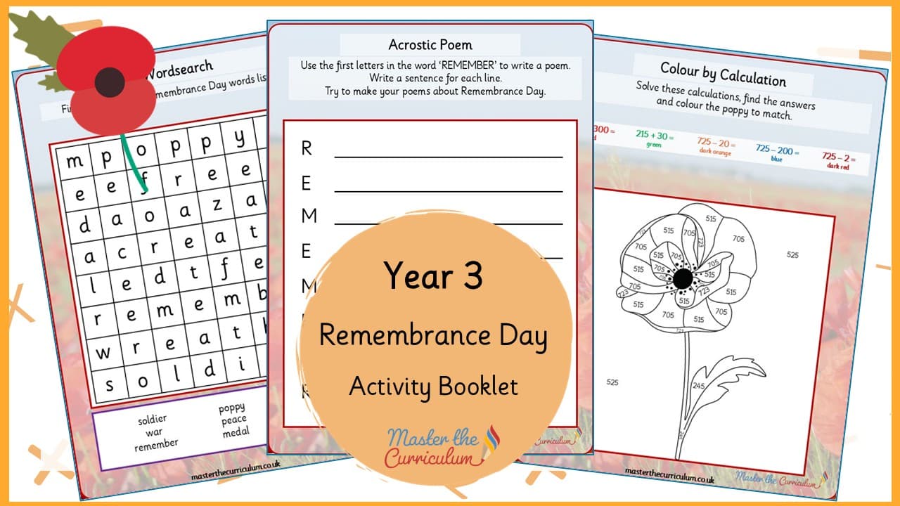 Cover of Remembrance Day Activity Booklet