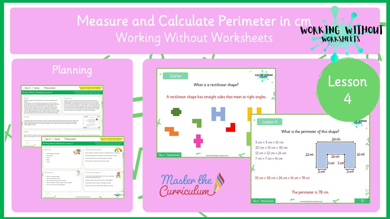 Cover of L4 Measure and Calculate the Perimeter of Rectilinear Shapes in cm