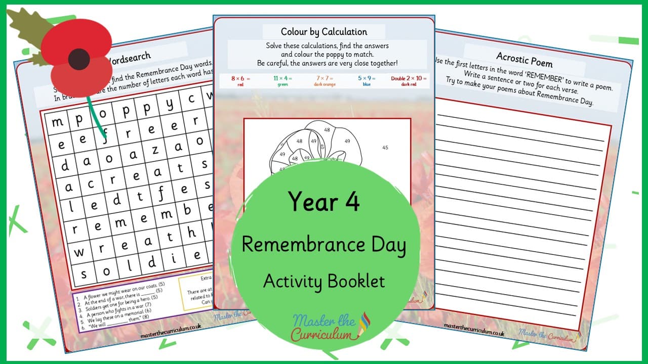 Cover of Remembrance Day Activity Booklet