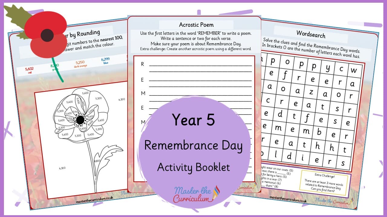 Cover of Remembrance Day Activity Booklet