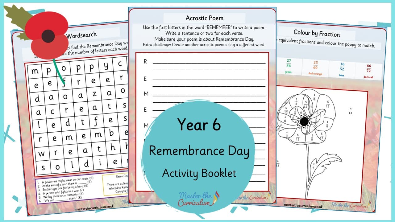 Cover of Remembrance Day Activity Booklet