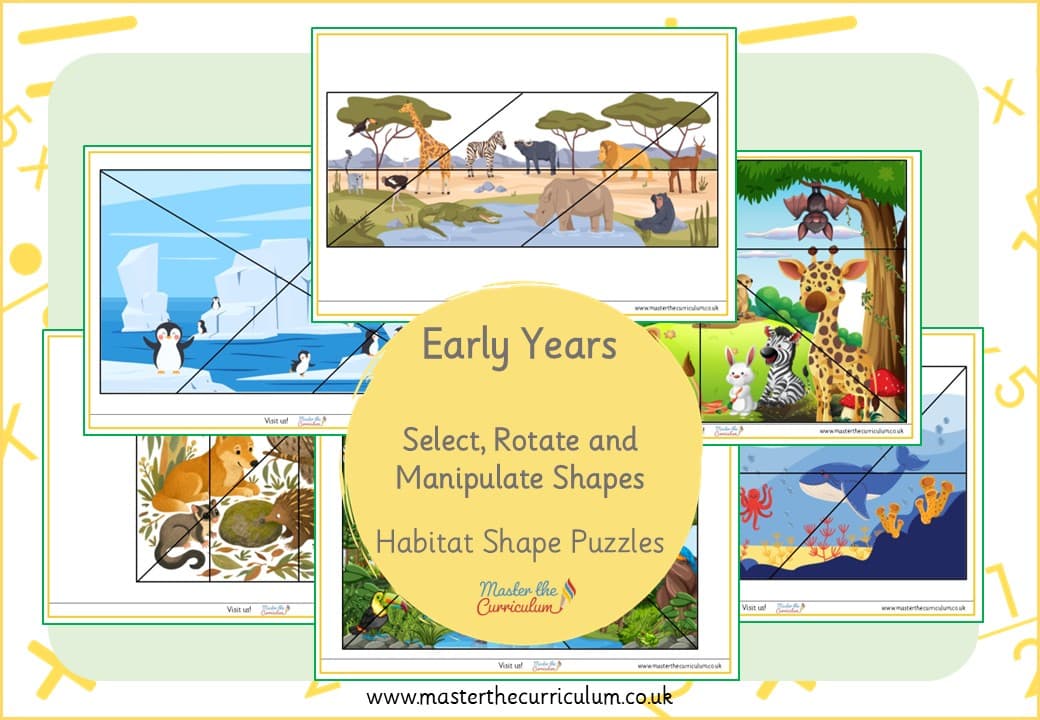 Cover of Select, Rotate and Manipulate Shapes – Habitat Shape Puzzles