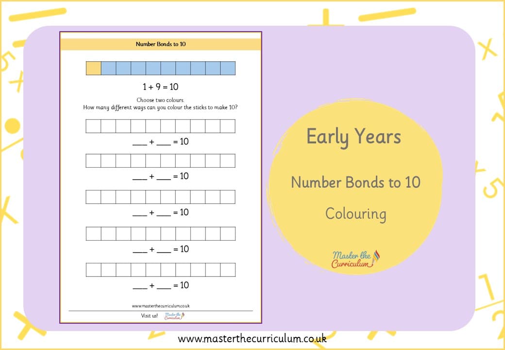 Cover of Number Bonds to 10 – Colouring