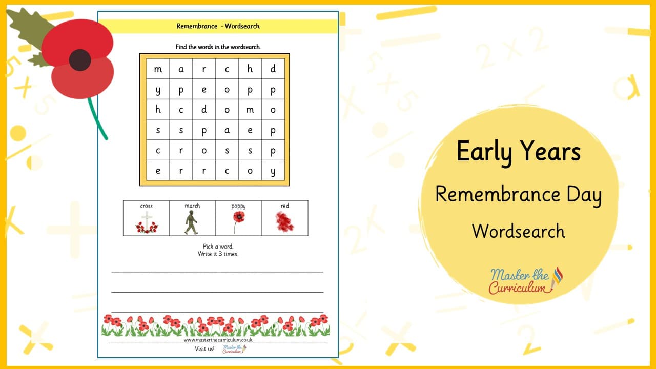 Cover of Remembrance Day Wordsearch