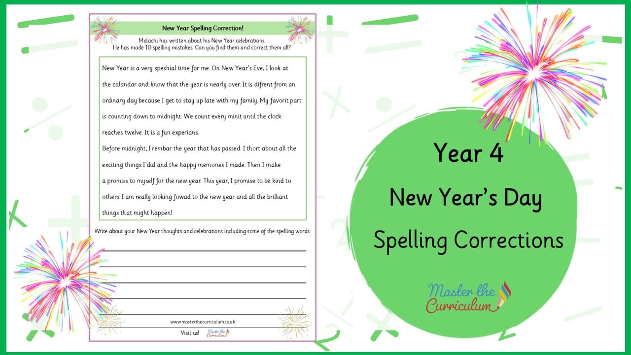 Cover of Year 4 New Year Spelling Corrections