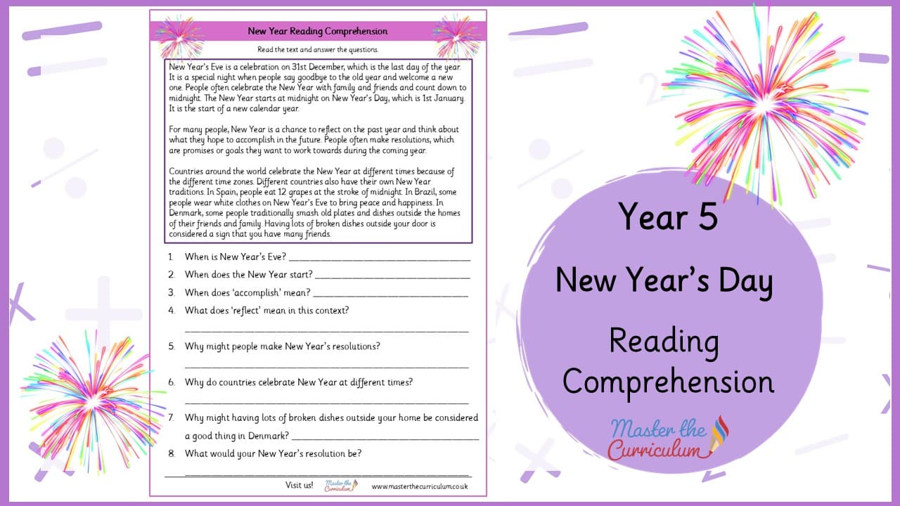 Cover of Year 5 New Year Reading Comprehension
