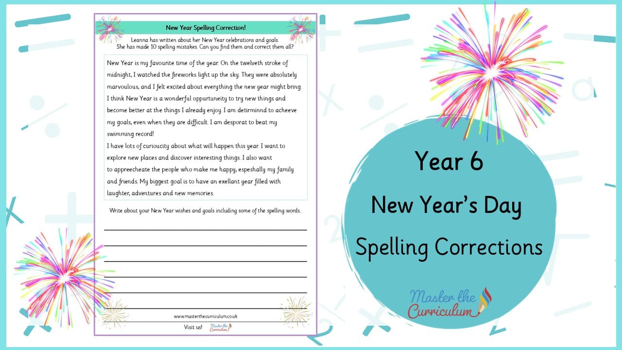 Cover of Year 6 New Year Spelling Corrections