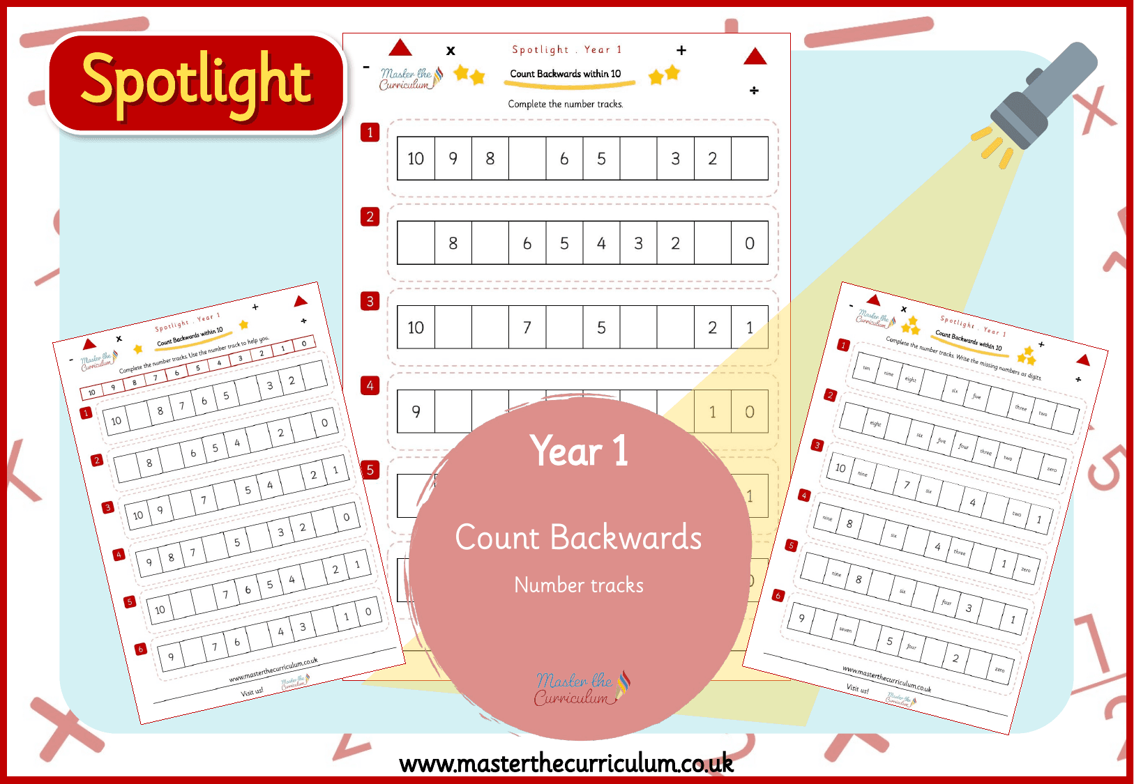Cover of Spotlight Y1 Count Backwards: Number Tracks