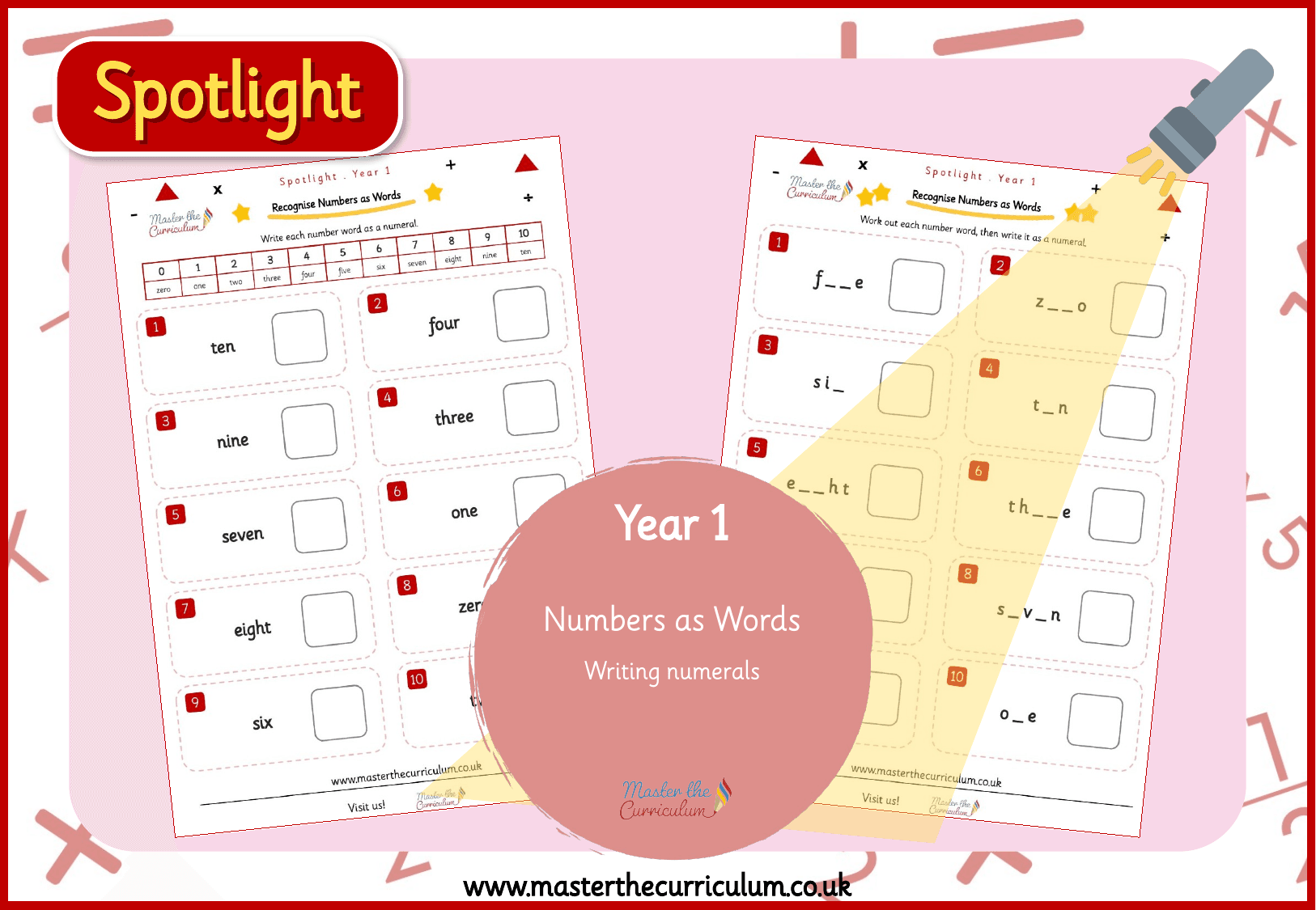 Cover of Spotlight Y1 Numbers as Words: Write Words as Numerals