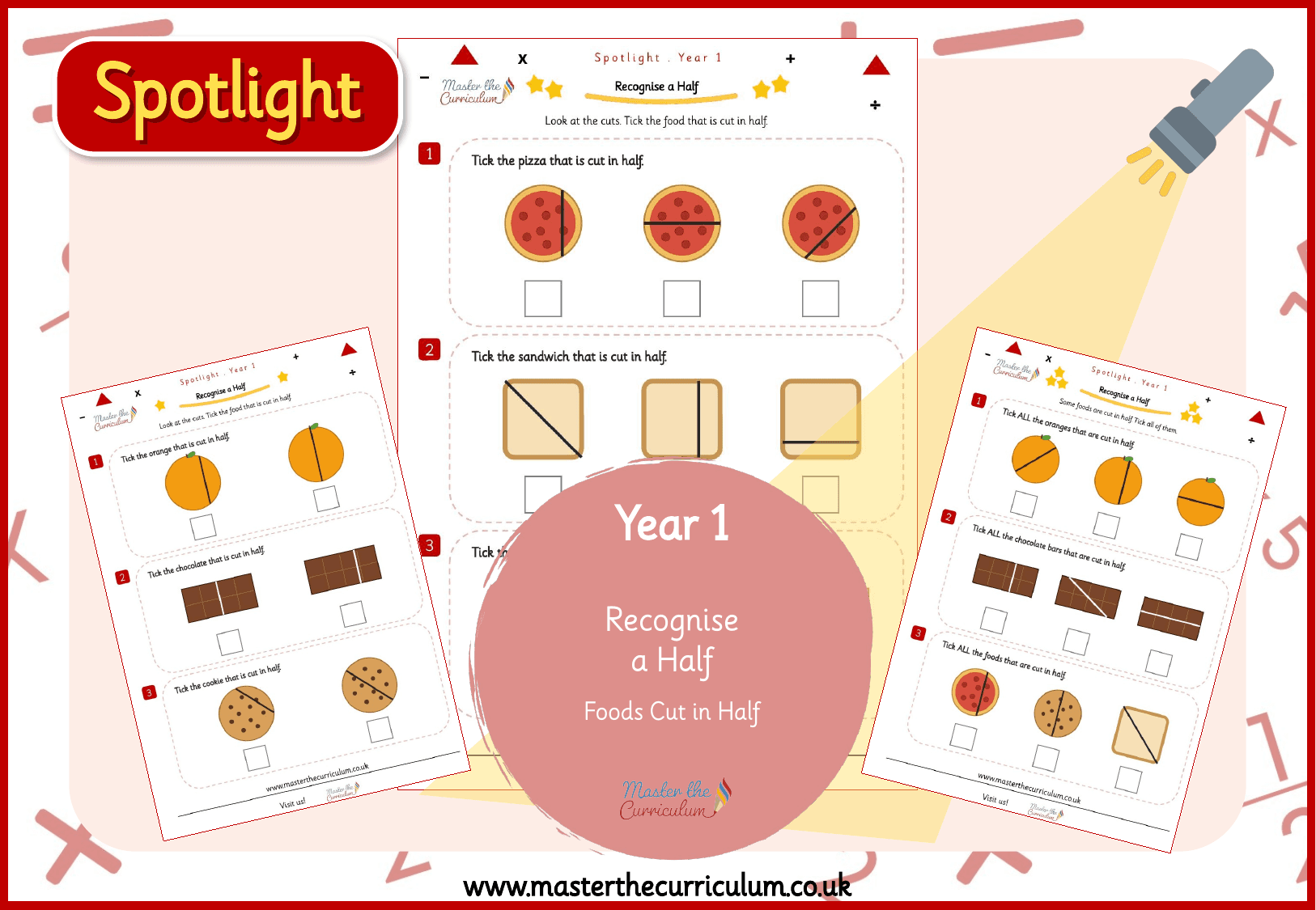 Cover of Spotlight Y1 Recognise a Half: Foods Cut in Half