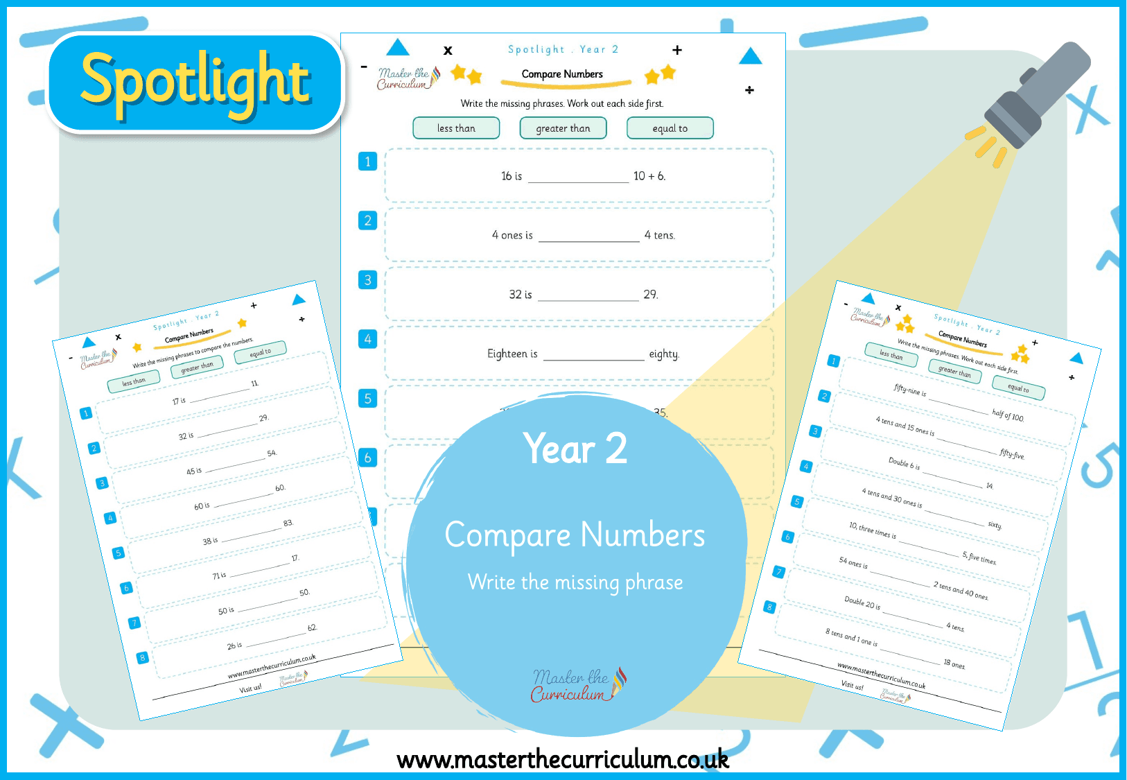 Cover of Y2 Spotlight Compare Numbers: Write the Missing Phrase