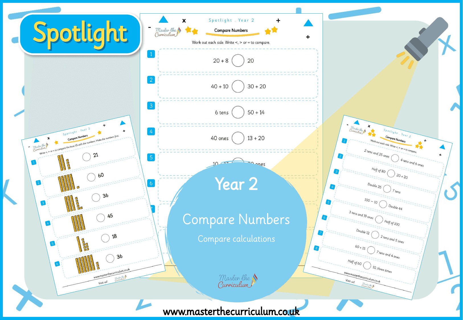 Cover of Y2 Spotlight Compare Base 10 and Calculations with or =