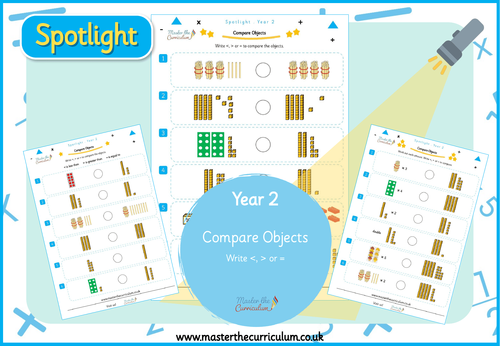 Cover of Spotlight Yr2 Compare objects Write the symbol