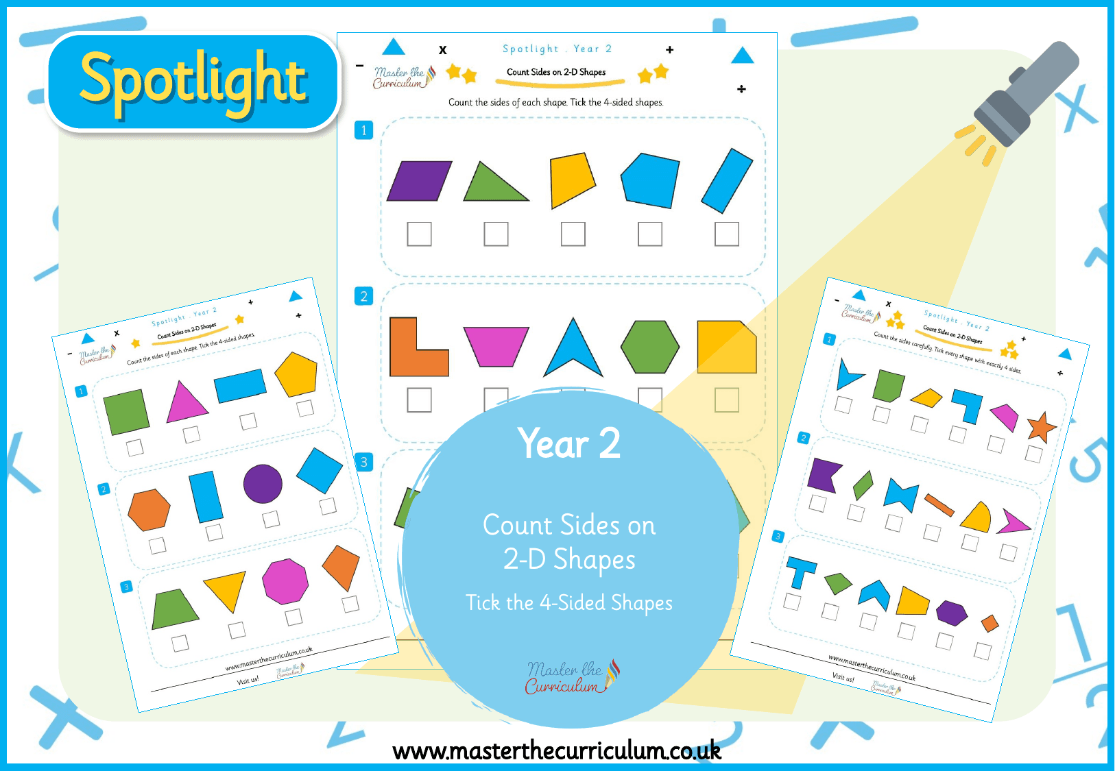 Cover of Spotlight Y2 Tick the 4-Sided Shapes