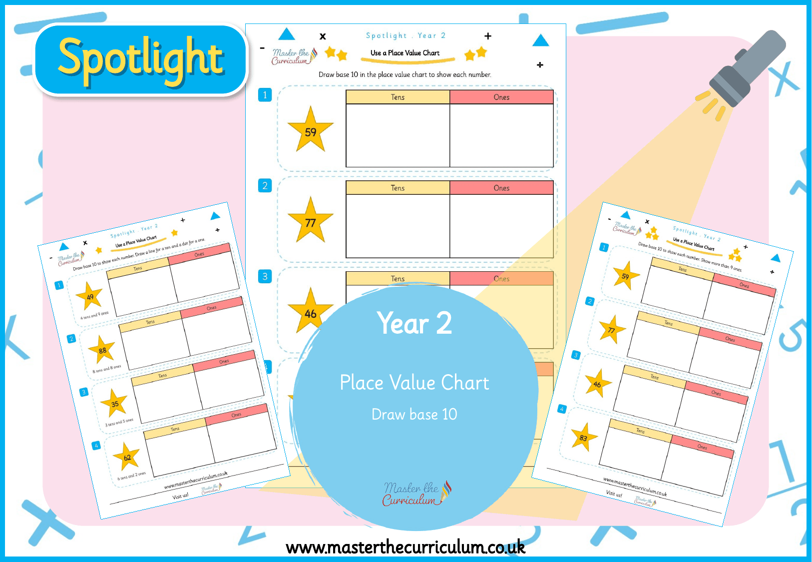 Cover of Spotlight Yr2 Place value chart Draw base 10