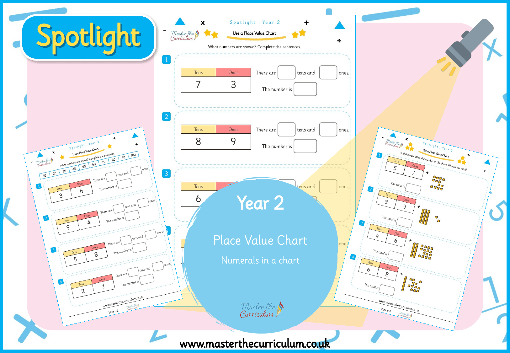 Cover of Spotlight Yr2 Place value chart Numerals in a chart
