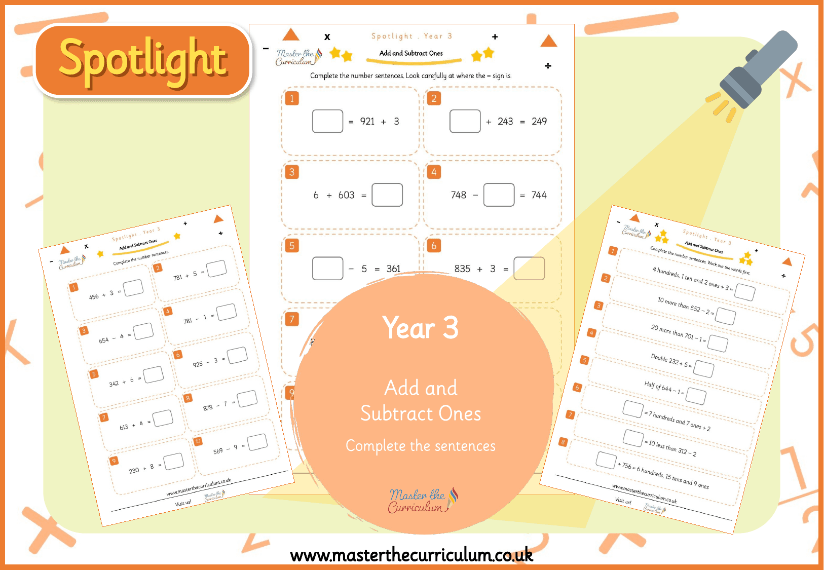 Cover of Spotlight Y3 Add and Subtract Ones from 3-Digit Numbers