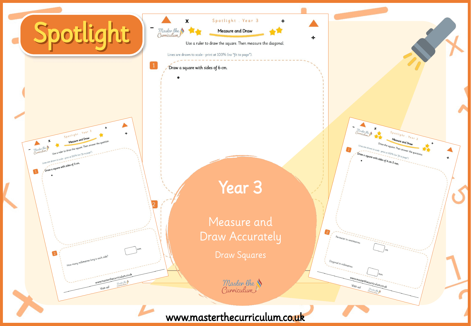 Cover of Spotlight Y3 Measure and Draw: Draw Squares