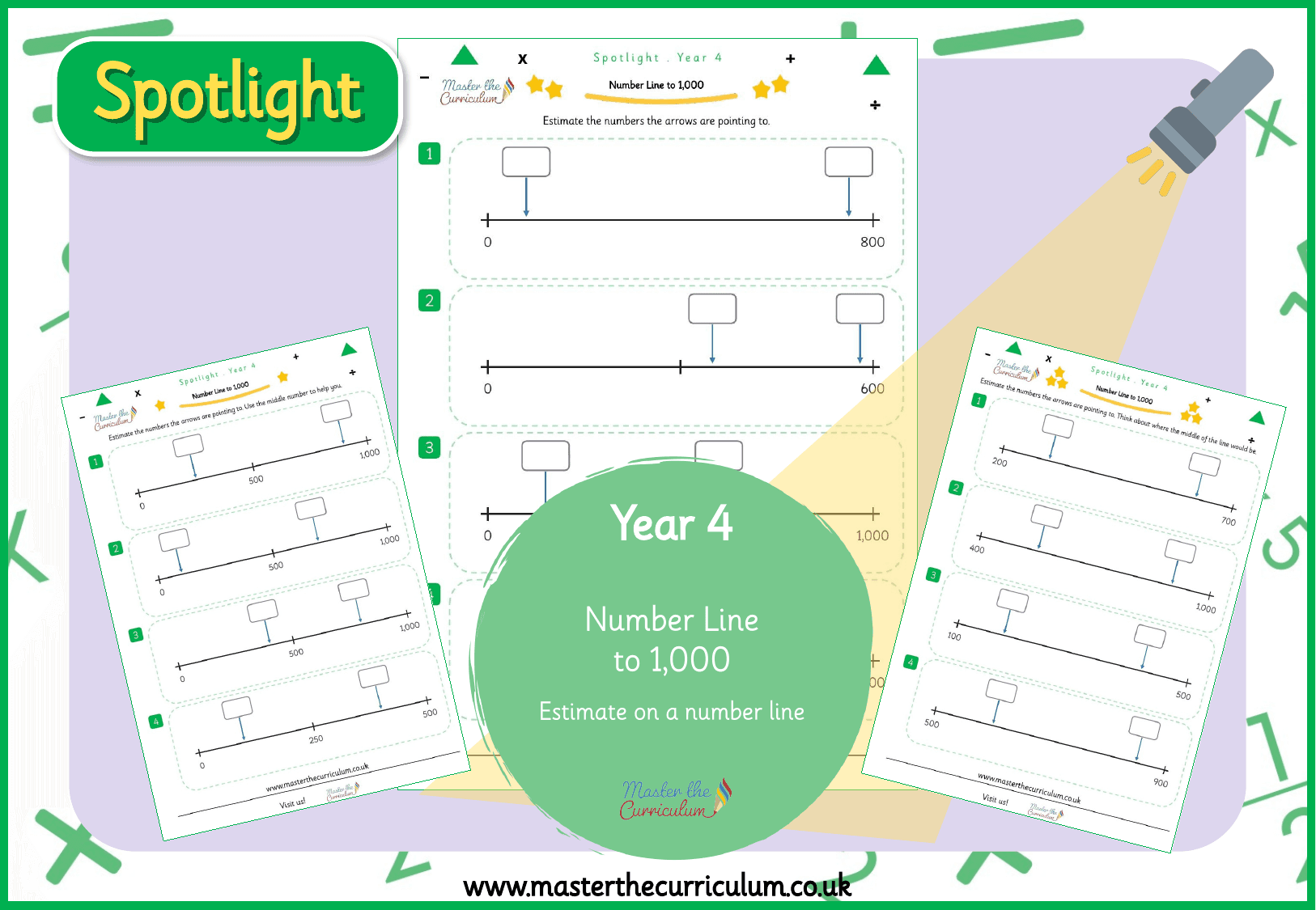 Cover of Spotlight Y4 Estimate on a Number Line to 1,000