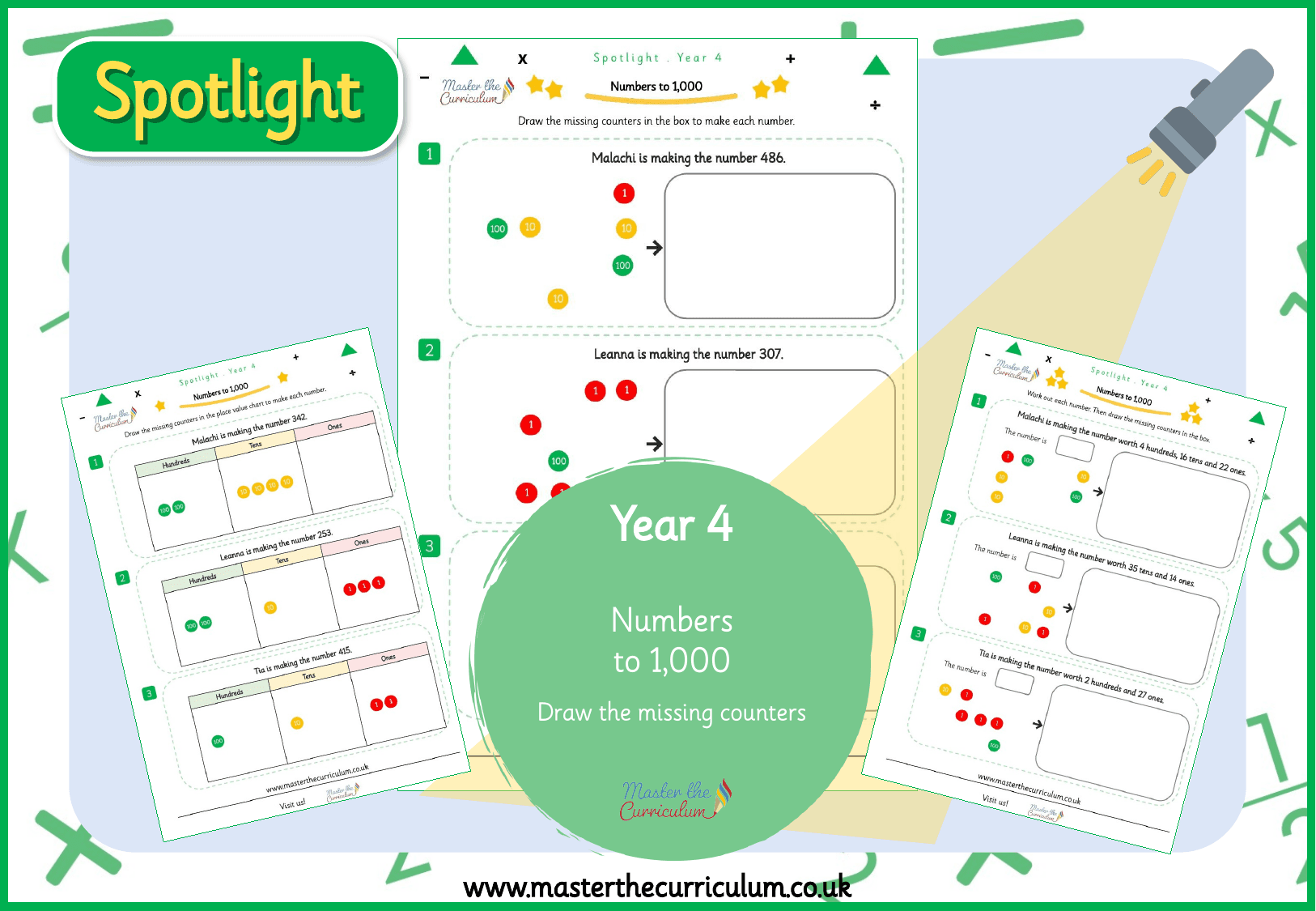 Cover of Spotlight Y4 Draw the Missing Place Value Counters