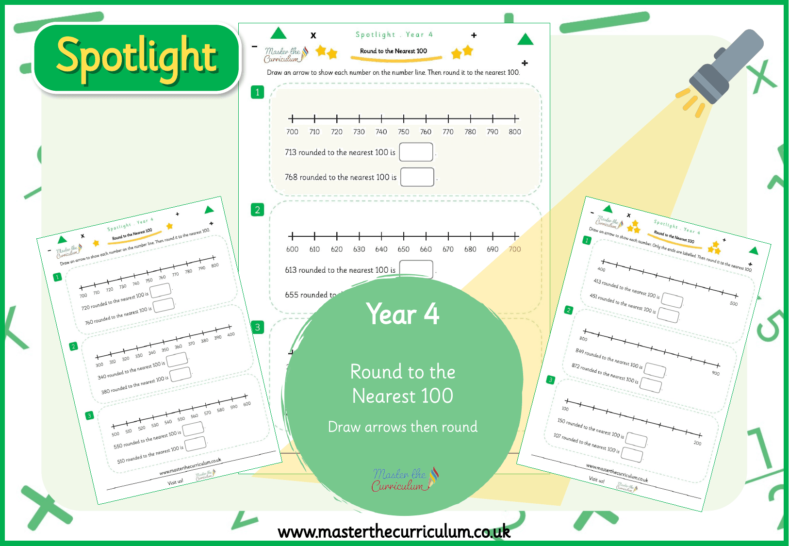 Cover of Spotlight Y4 Place Numbers on a Number Line and Round to 100