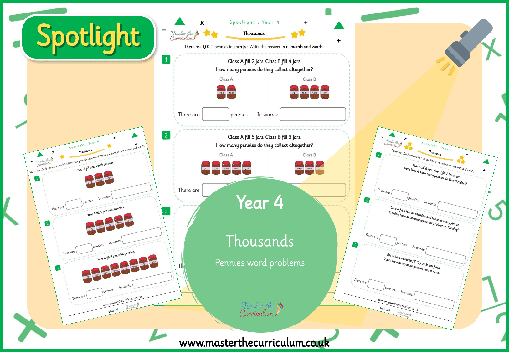 Cover of Spotlight Y4 Thousands Word Problems: Jars of Pennies