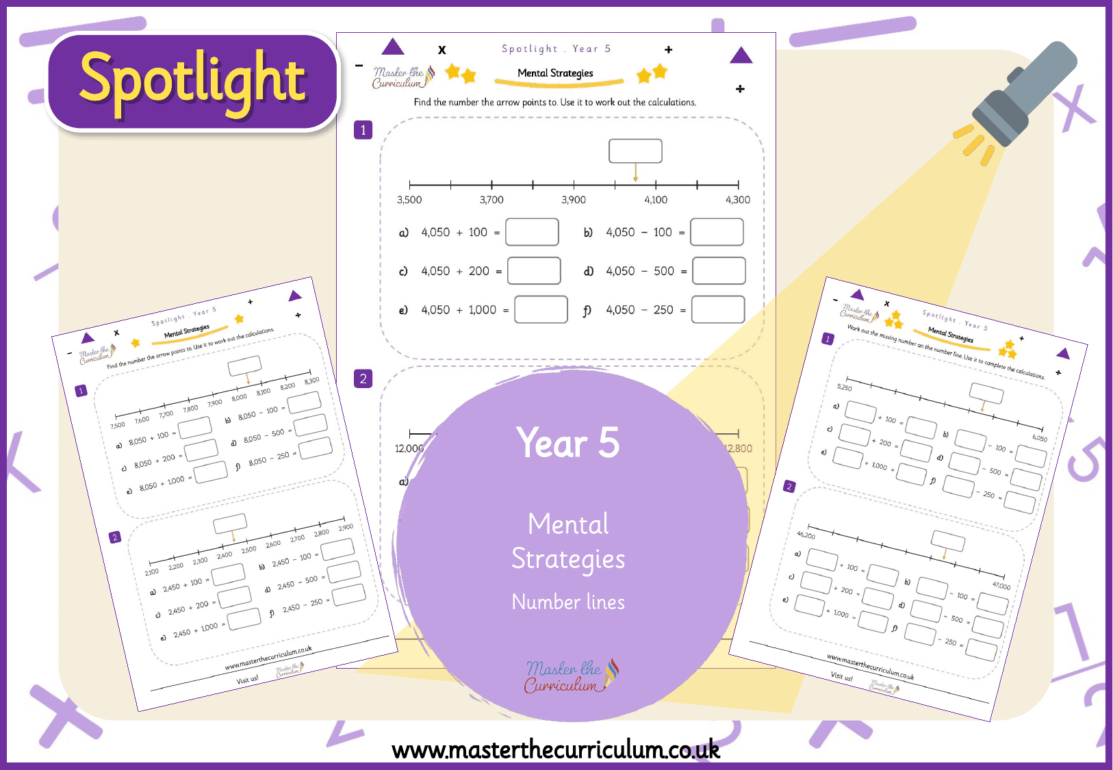 Cover of Spotlight Y5 Number Lines for Mental Addition and Subtraction