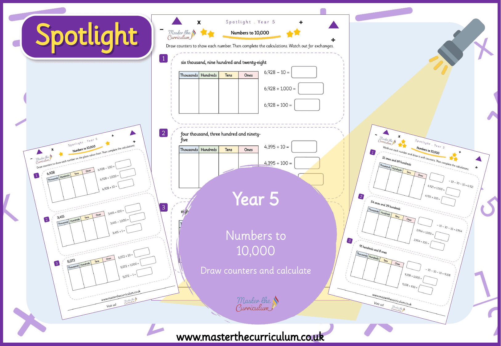 Cover of Spotlight Y5 Draw Counters and Find 1, 10, 100, 1,000 More or Less
