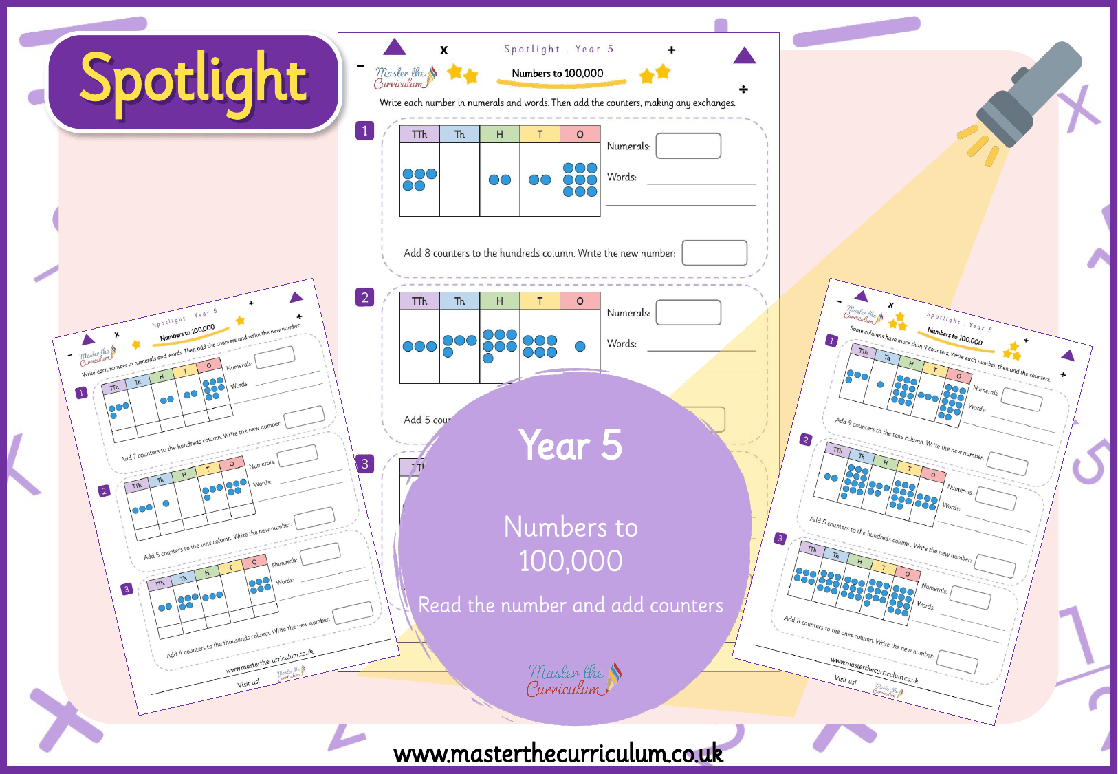 Cover of Spotlight Y5 Read Numbers to 100,000 and Add Counters