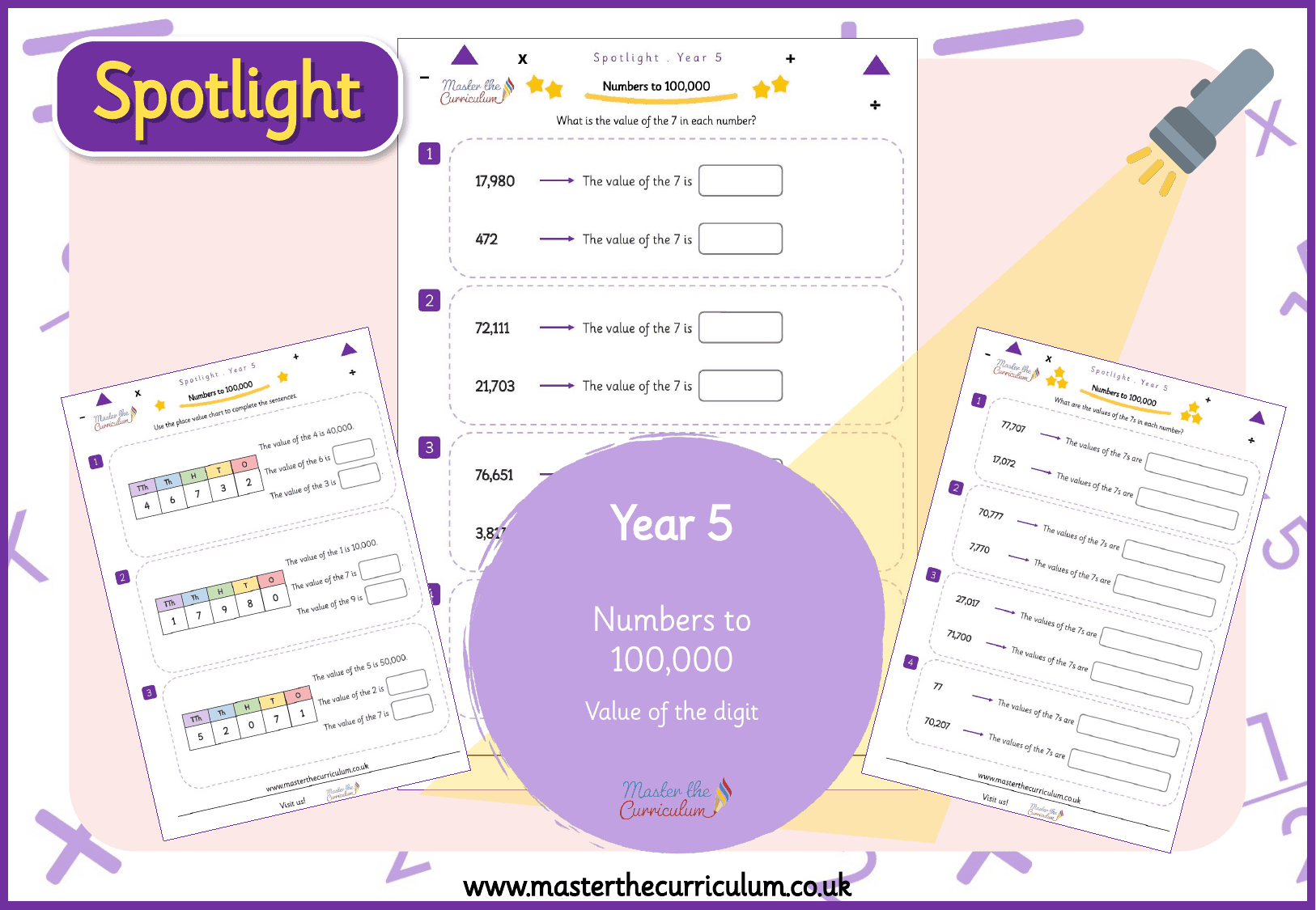 Cover of Spotlight Y5 Find the Value of a Digit to 100,000