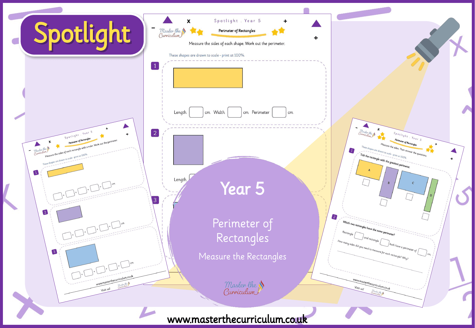 Cover of Spotlight Y5 Measure Rectangles to Find the Perimeter