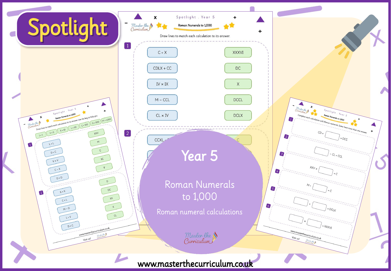 Cover of Spotlight Y5 Roman Numeral Calculations