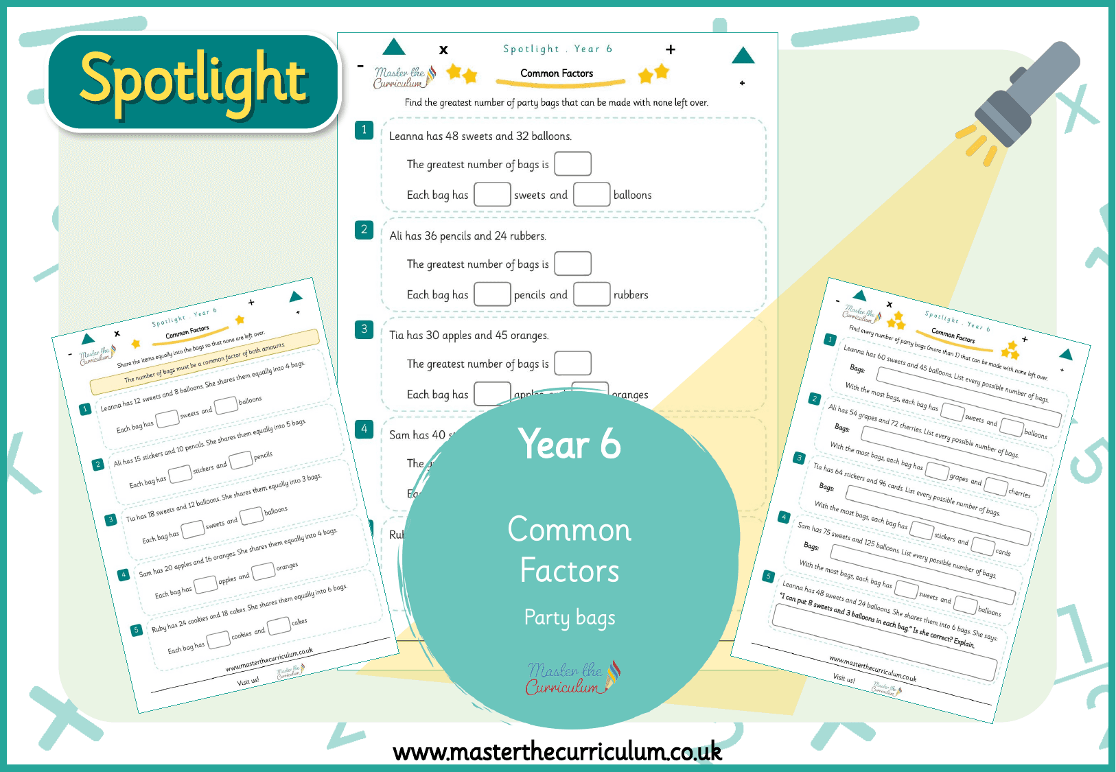 Cover of Spotlight Y6 Common Factors Party Bag Problems